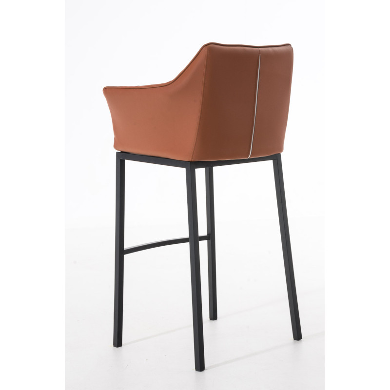 Tabouret de bar Damaso B avec structure à 4 pieds marron clair