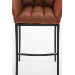 Tabouret de bar Damaso B avec structure à 4 pieds marron clair