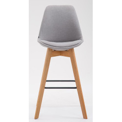 Lot de 2 tabourets de bar Metz tissu natura gris