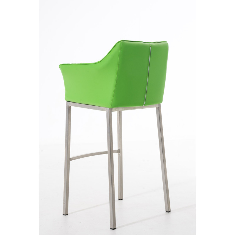 Tabouret de bar Damaso E avec structure à 4 pieds vert