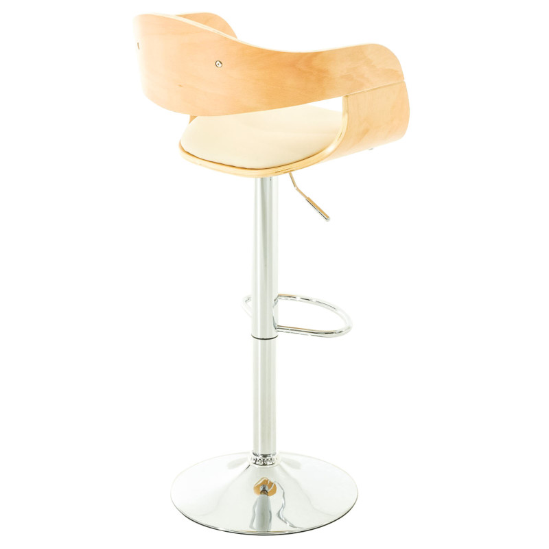 Lot de 2 tabourets de bar Kingston C en simili cuir nature/crème