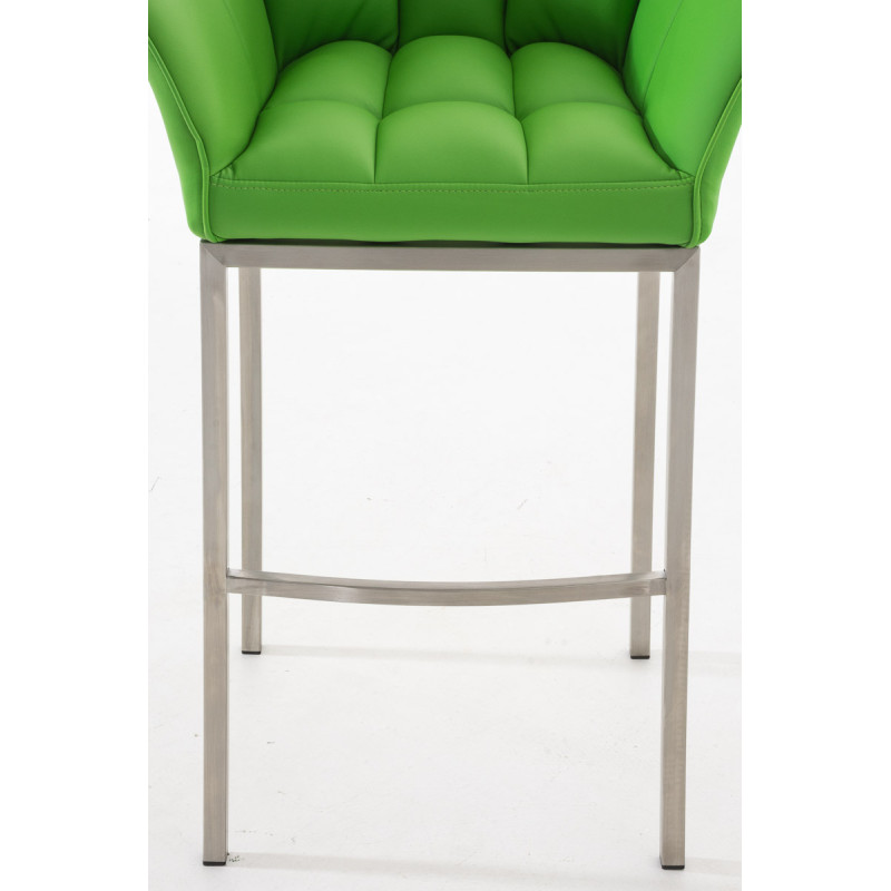 Tabouret de bar Damaso E avec structure à 4 pieds vert