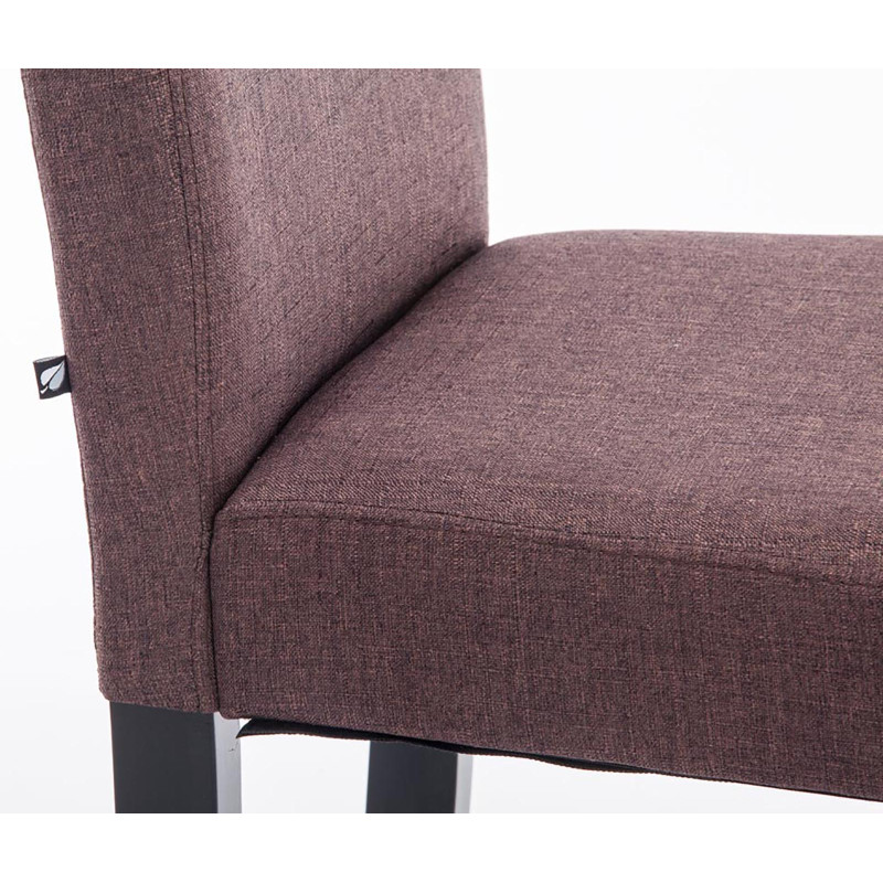 Chaise de salle à manger Ina, tissu noir/marron