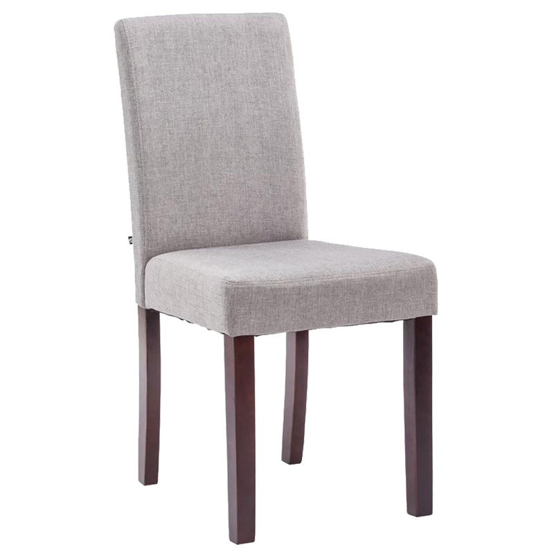 Chaise de salle à manger Ina en tissu cappuccino gris clair
