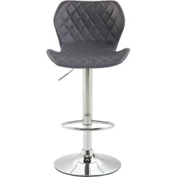 Lot de 2 tabourets de bar en liège simili cuir chromé gris