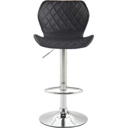 Lot de 2 tabourets de bar en liège simili cuir chromé noir