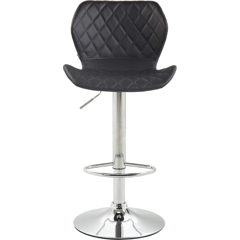 Lot de 2 tabourets de bar en liège simili cuir chromé noir