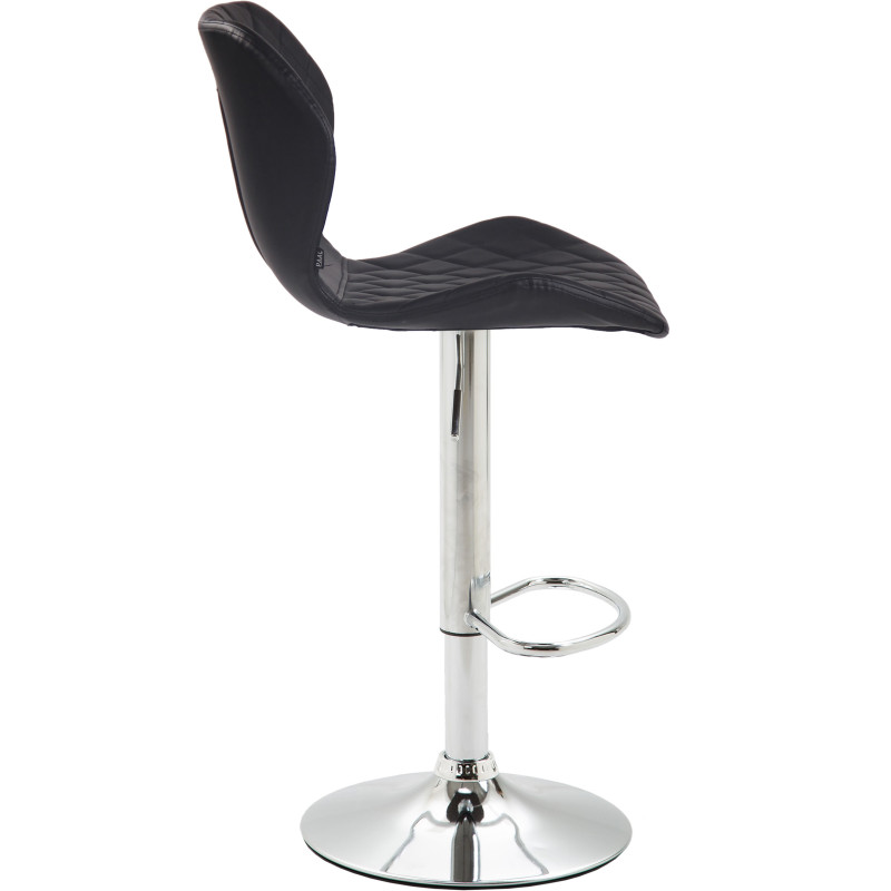 Lot de 2 tabourets de bar en liège simili cuir chromé noir