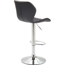 Lot de 2 tabourets de bar en liège simili cuir chromé noir
