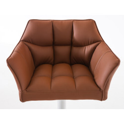 Lot de 2 tabourets de bar Damaso simili cuir blanc marron clair