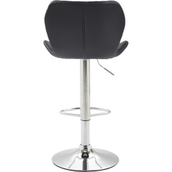 Lot de 2 tabourets de bar en liège simili cuir chromé noir