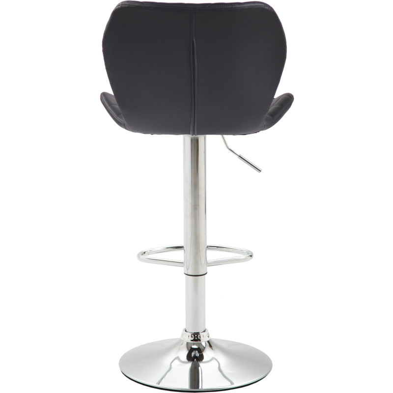Lot de 2 tabourets de bar en liège simili cuir chromé noir