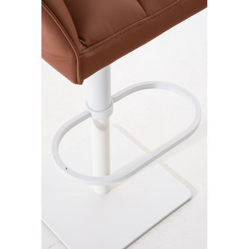 Lot de 2 tabourets de bar Damaso simili cuir blanc marron clair