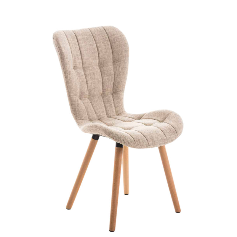 Chaise Elda, tissu crème naturel