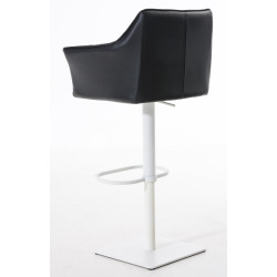 Lot de 2 tabourets de bar Damaso simili cuir blanc noir