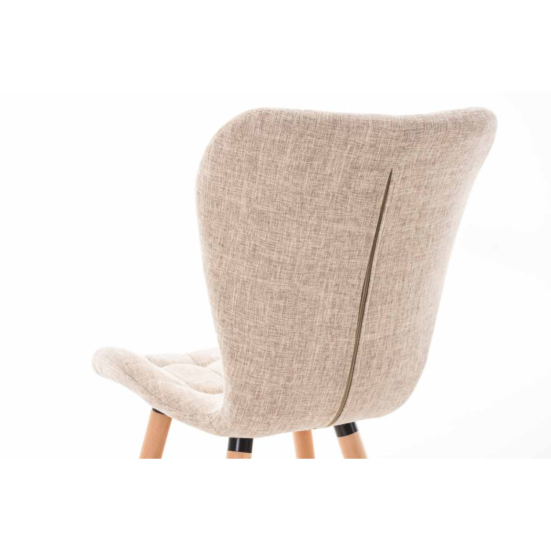 Chaise Elda, tissu crème naturel