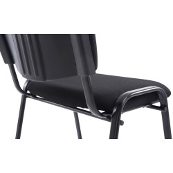 Fauteuil visiteur Ken XL, tissu noir