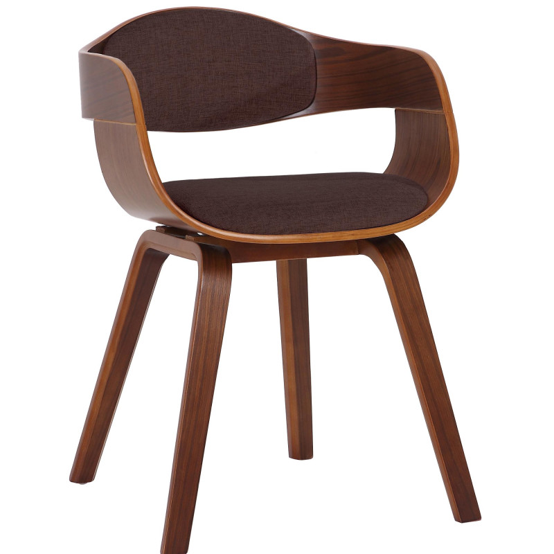 Chaise de salle à manger Kingston en tissu noyer/marron