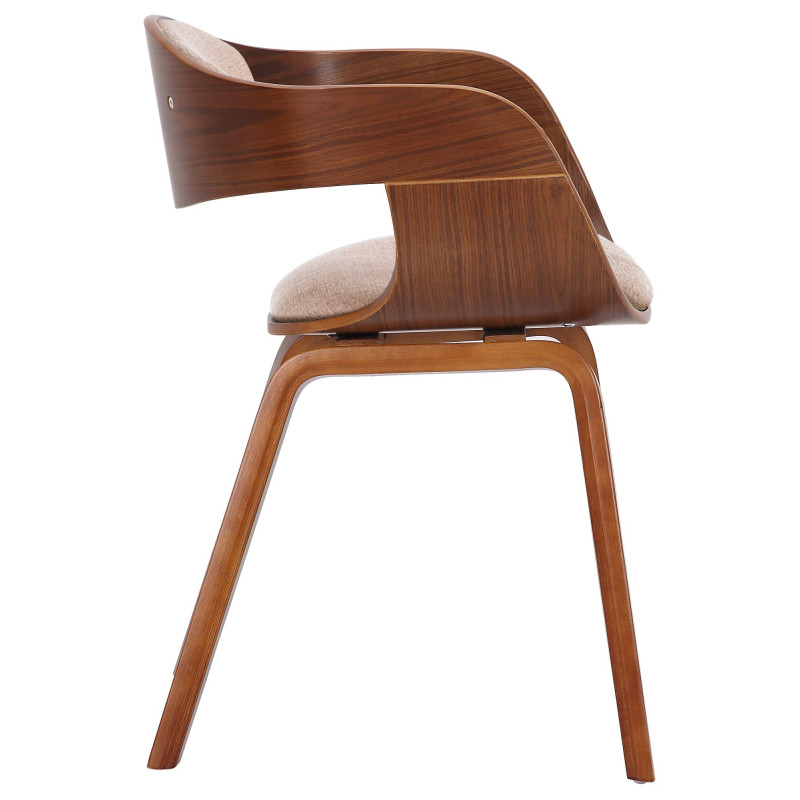 Chaise visiteur Kingston en tissu noyer/crème