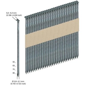 Clous - METABO - D34° fixé sur papier 2,8 x 75 mm classe 2 - Accessoires cloueur