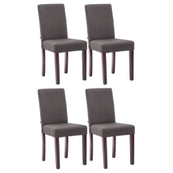 Lot de 4 chaises de salle à manger Ina en tissu cappuccino gris foncé