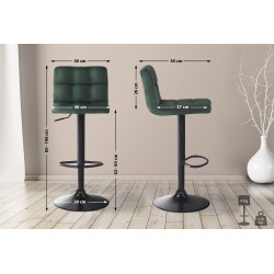 Tabouret de bar en velours Feni vert