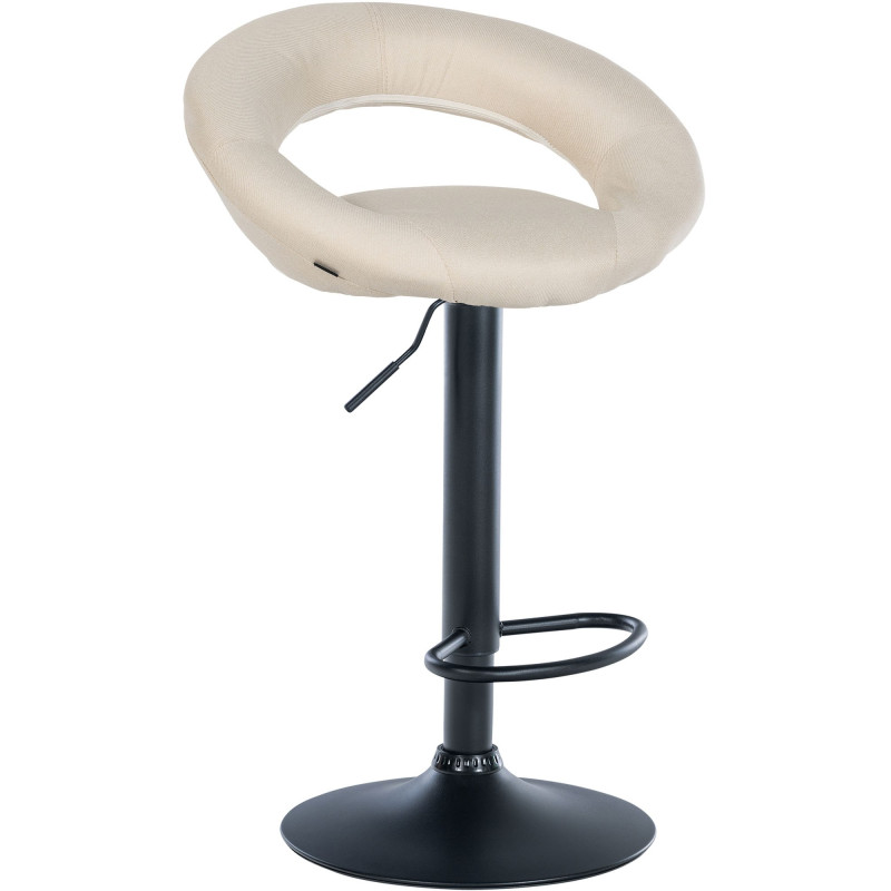 Tabouret de bar Olinda en tissu crème