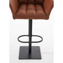 Lot de 2 tabourets de bar Damaso simili cuir noir marron clair