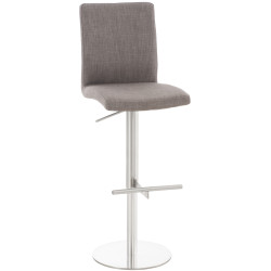 Tabouret de bar Cadiz tissu acier inoxydable gris