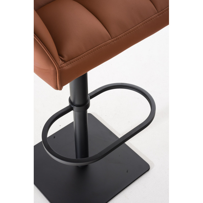 Lot de 2 tabourets de bar Damaso simili cuir noir marron clair