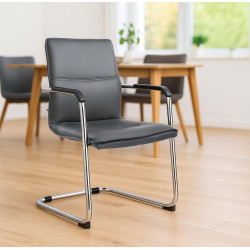 Lot de 2 chaises visiteurs Seattle gris