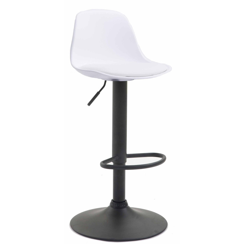 Tabouret de bar Kiel, similicuir blanc