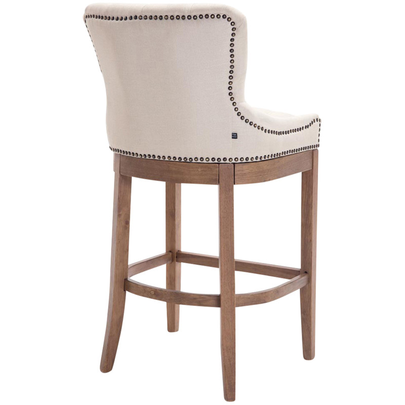 Tabouret de bar en tissu Lakewood, lumière antique crème