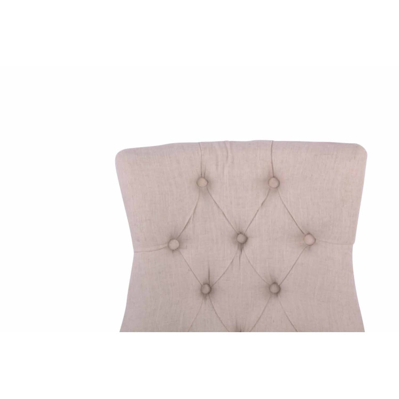 Lot de 2 chaises de salle à manger Aberdeen en tissu crème clair antique