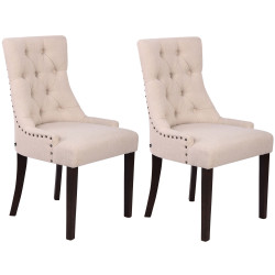 Lot de 2 chaises de salle à manger en tissu Aberdeen crème antique