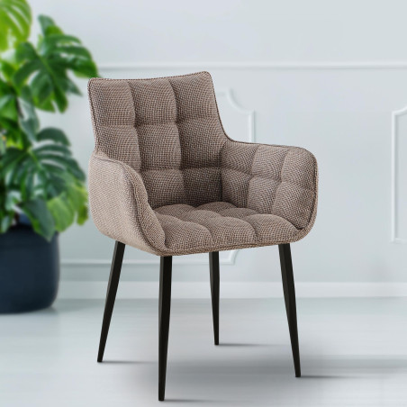 Chaise Tirana tissu noir terra marron