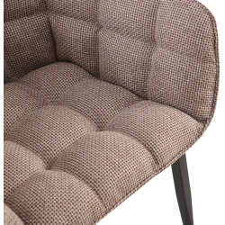 Chaise Tirana tissu noir terra marron