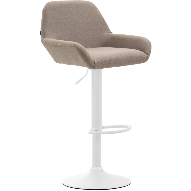 Lot de 2 tabourets de bar Braga en tissu taupe