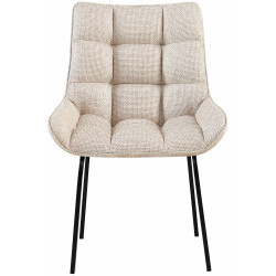 Chaise Saranda, tissu noir et ivoire