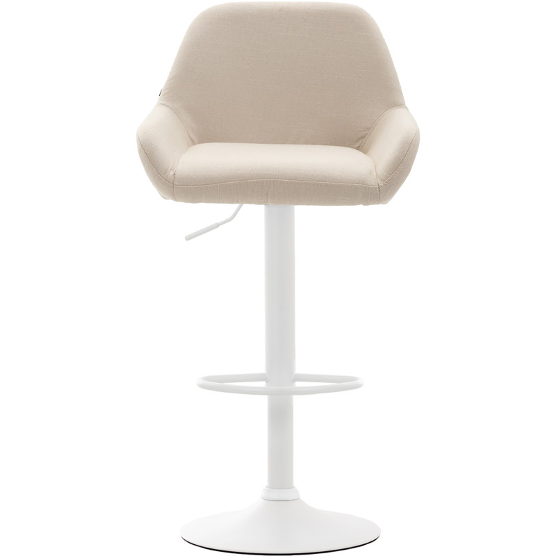 Lot de 2 tabourets de bar Braga en tissu crème