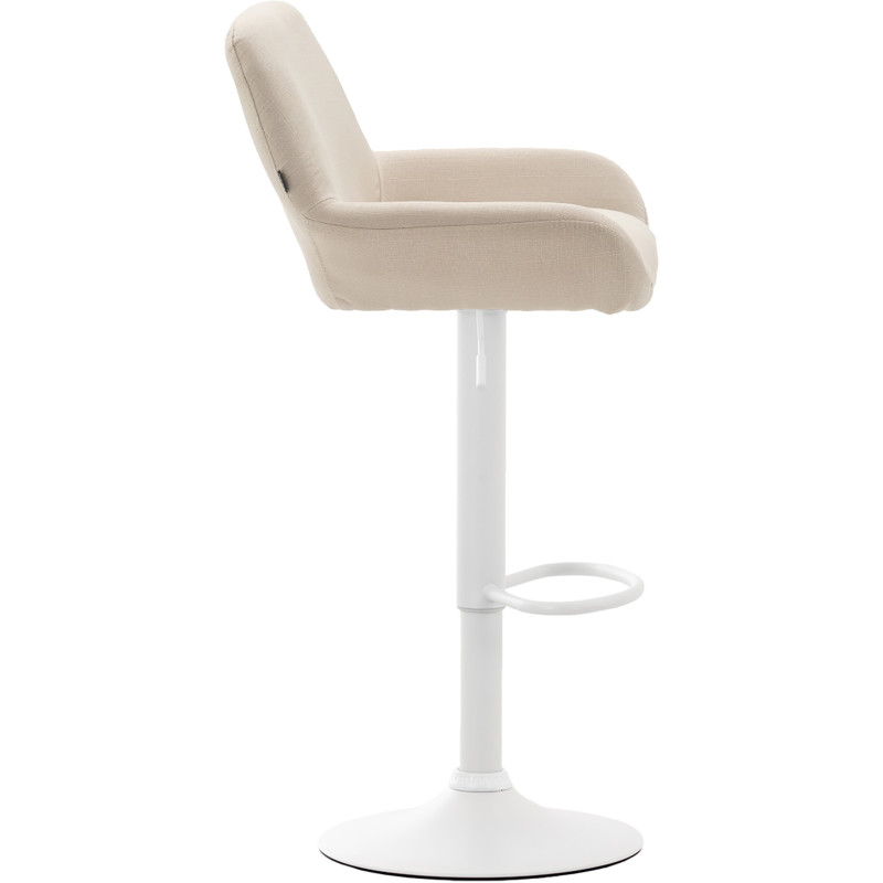 Lot de 2 tabourets de bar Braga en tissu crème