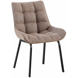 Chaise Saranda, tissu terre brune noir