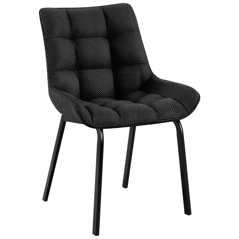 Chaise Saranda en tissu noir gris titane