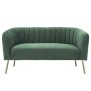 Canapé 2 places - velours vert - L 142 x P 70 x H 71 cm - MATHIS