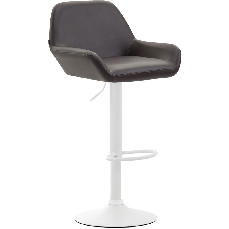 Lot de 2 tabourets de bar Braga simili cuir brun