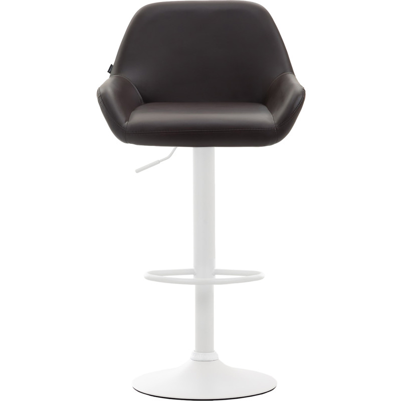Lot de 2 tabourets de bar Braga simili cuir brun