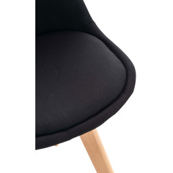Chaise Linares en tissu noir