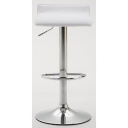 Lot de 2 tabourets de bar Dyn V2 simili cuir chromé blanc