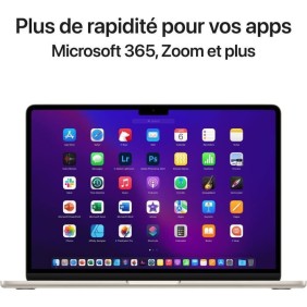 Apple - 13,6 MacBook Air M2 - RAM 8Go - Stockage 256Go - Lumiere Stellaire - AZERTY