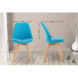 Chaise Linares en tissu turquoise